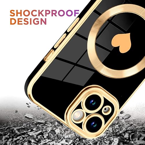 Miniatura 4 de tharlet Funda diseñada para iPhone 14, bonita funda de lujo con borde chapado compatible con Magsafe, protección de esquinas elevadas con cubierta