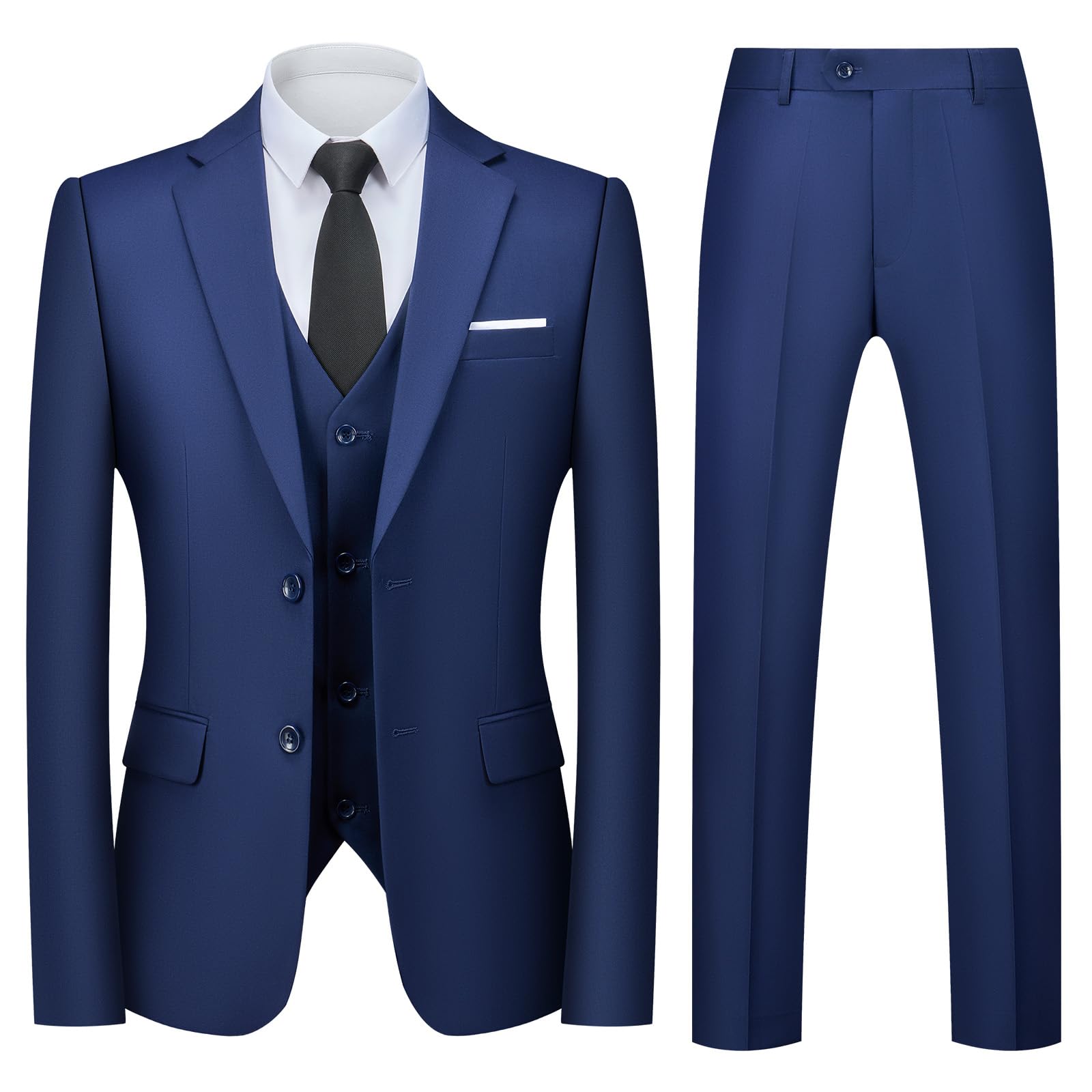 Trajes para Hombre Slim Fit de 3 Piezas Vestido de Novia Elegantes Suits Negocio Boda Blazer Chalecos Pantalones