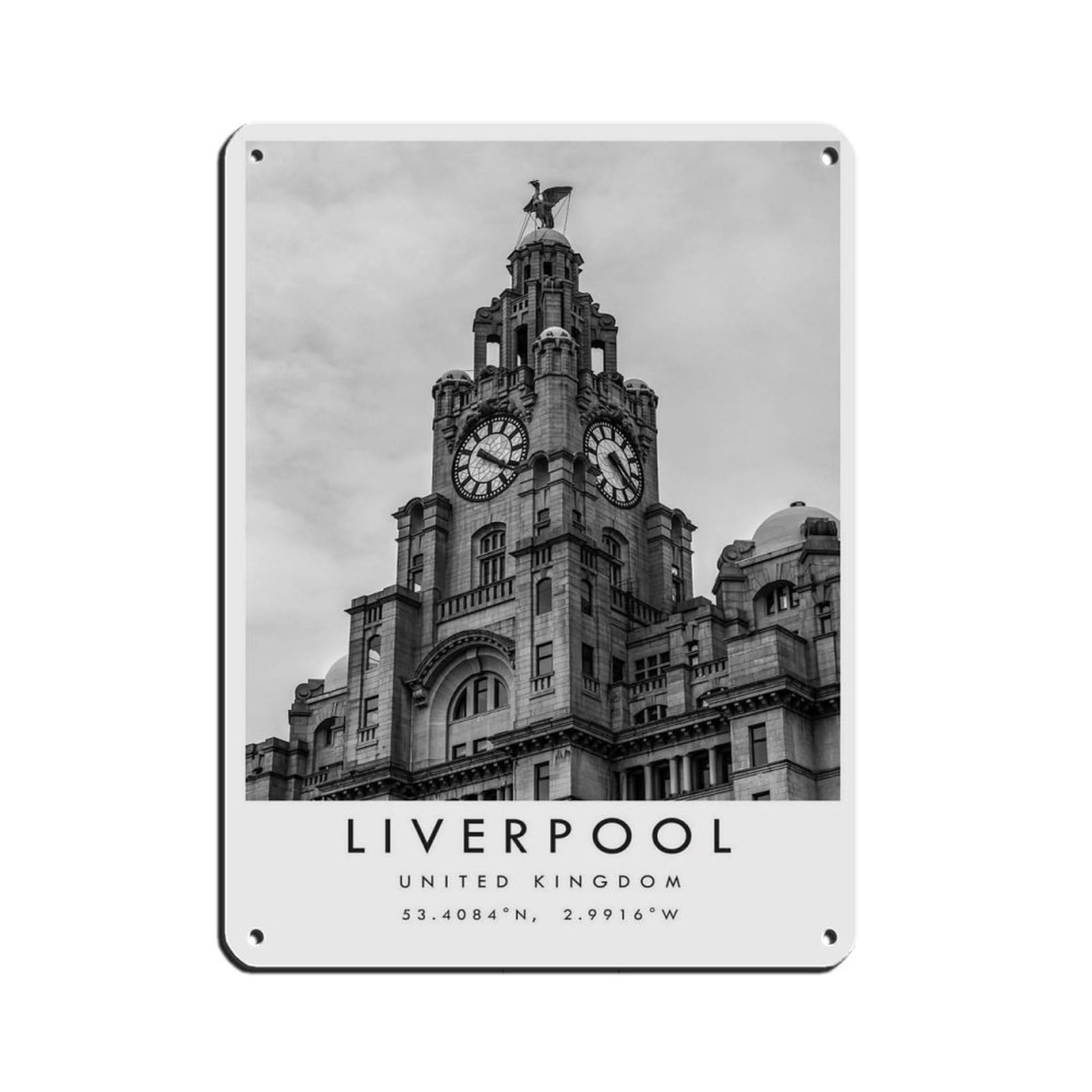 Liverpool Travel, Liverpool Poster (3) Retro Poster Metal Tin Sign Chic Art Retro Iron Painting Bar People Cave Cafe Family Garage Poster Wall Decoration 12x16inch(30x40cm)