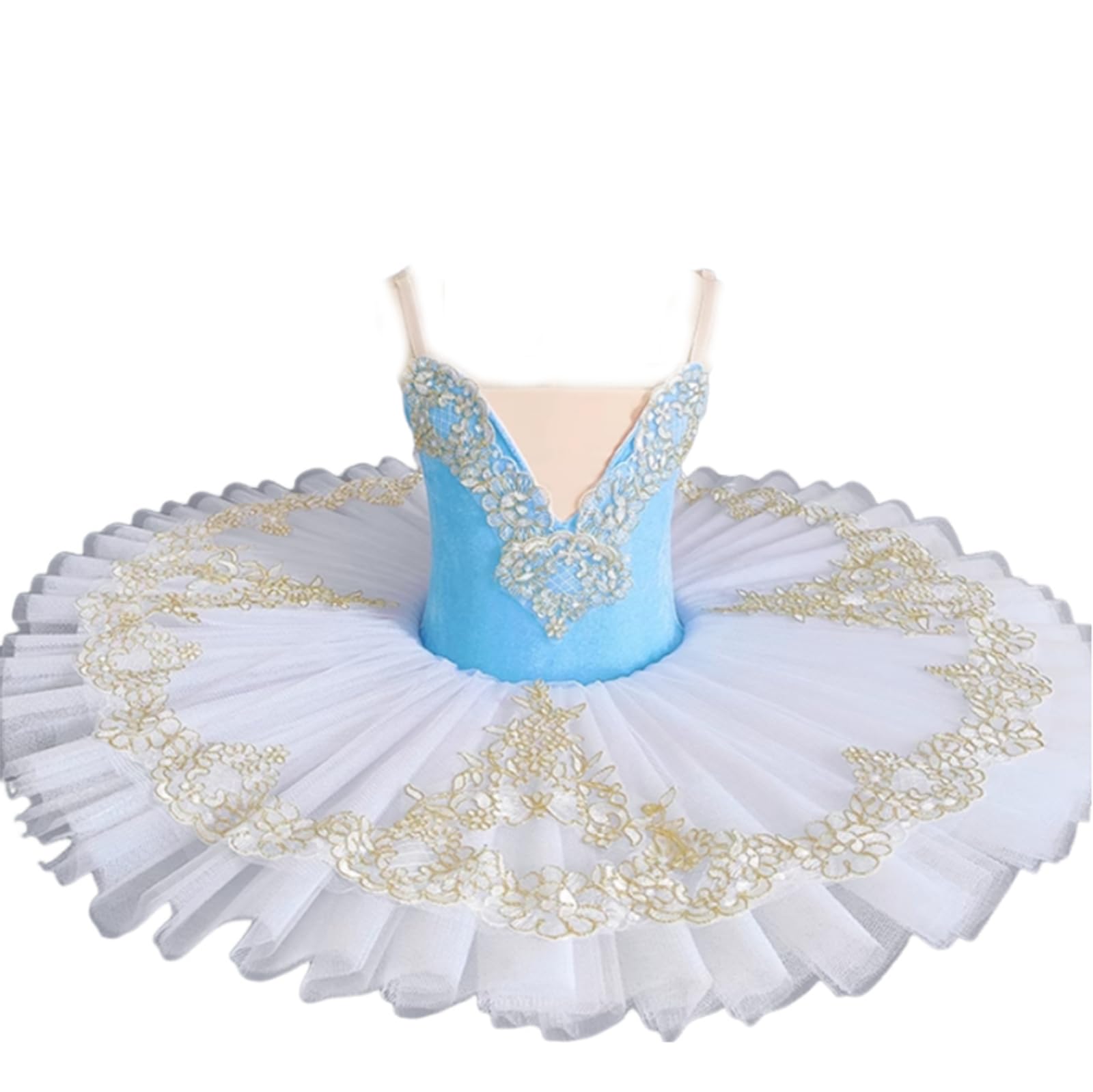 Costume da Ballerina per Bambina Body da Cigno tutù da Danza Classica Gonna in Tulle Senza Maniche Costume da Ballerina da Competizione Costume da Spettacolo (160)
