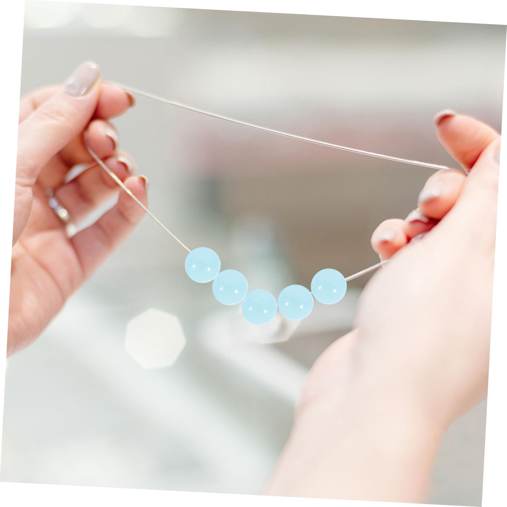 Lurrose 900 Stück Glasperlen für Schmuckherstellung Blaue Runde Spacer-perlen mit Großem Loch DIY Schmuckzubehör für Halsketten und Armbänder für Bastelprojekte und Großpackung