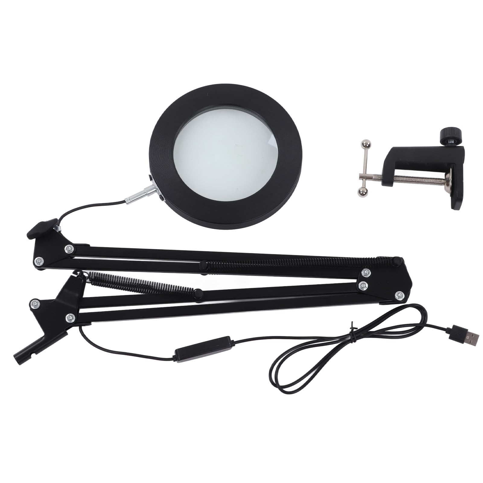 Hidyliu Lupa LED 5X con Clip y Brazo Flexible 3 Modos de Color para Lectura y Modelismo Vidrio