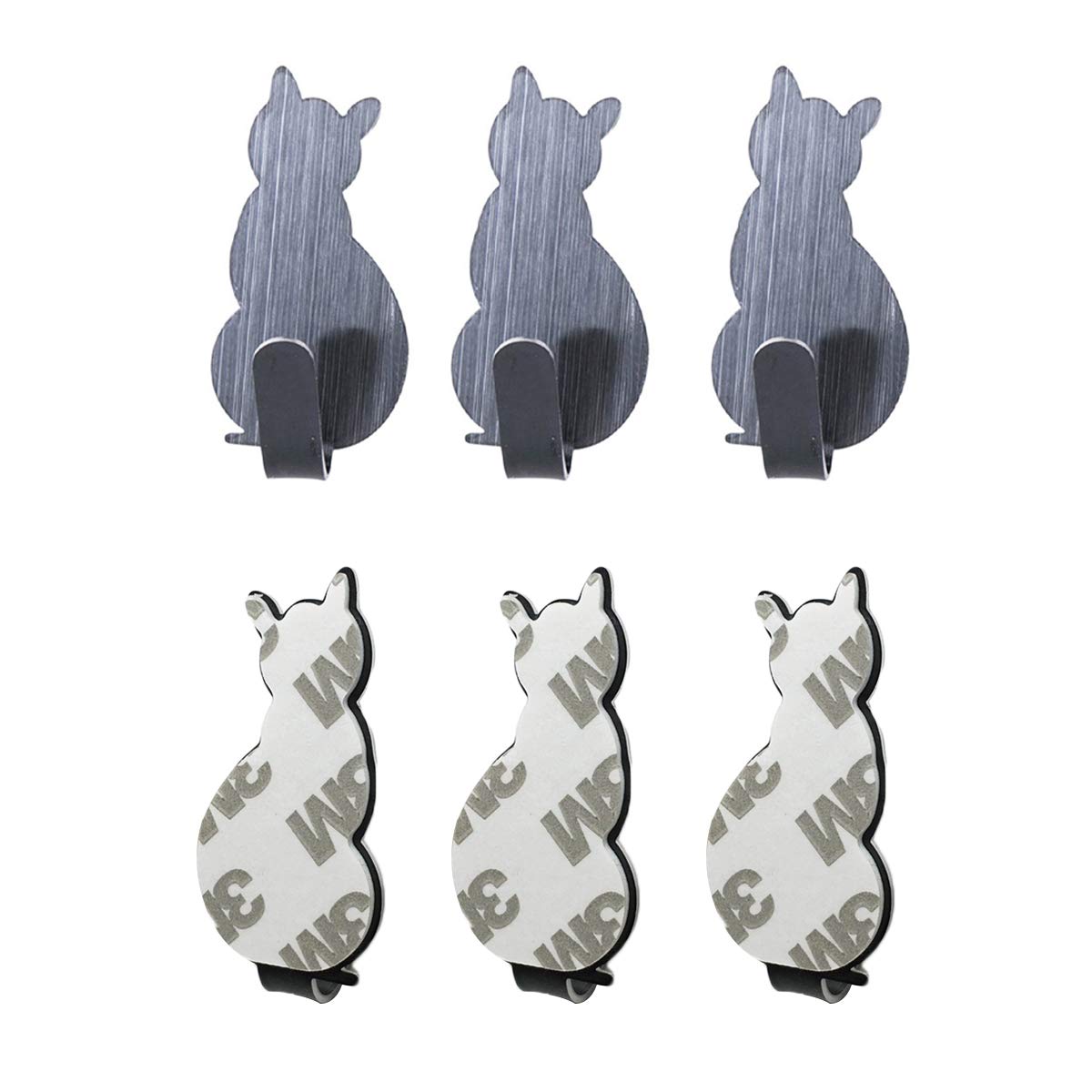 Genérico Toallero Ganchos para Toallas autoadhesivos Ganchos para Albornoz Ganchos Decorativos Ganchos de Pared creativos para Gatos Acero Inoxidable Soporte para Toallas de baño Cocina Ganch