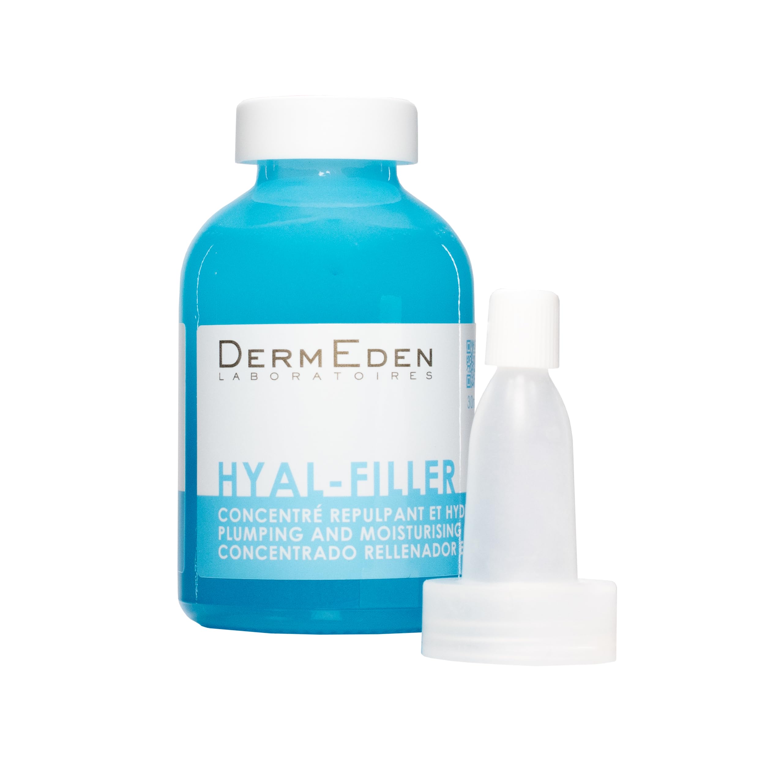 Laboratoires DermEden - Concentré Repulpant et Hydratant 30 ml - Réduit les rides, Améliore l'hydratation et Stimule le collagène - Effet Filler visible dès 30 min - Fabrication Française