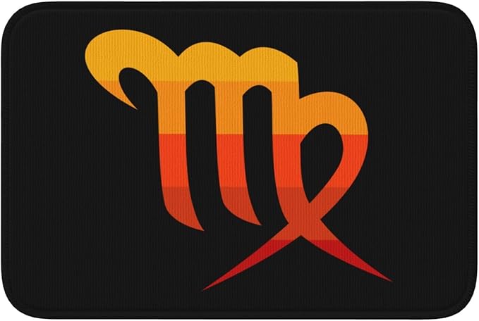 Zodiac Sign Virgo Symbol Bathroom Rugs Bath Mat Soft Cozy and Absorbent Bath Rug, Non Slip Bath Mat for Bathroom Door, Shower, and Tub 24x16 in Bath Rug
