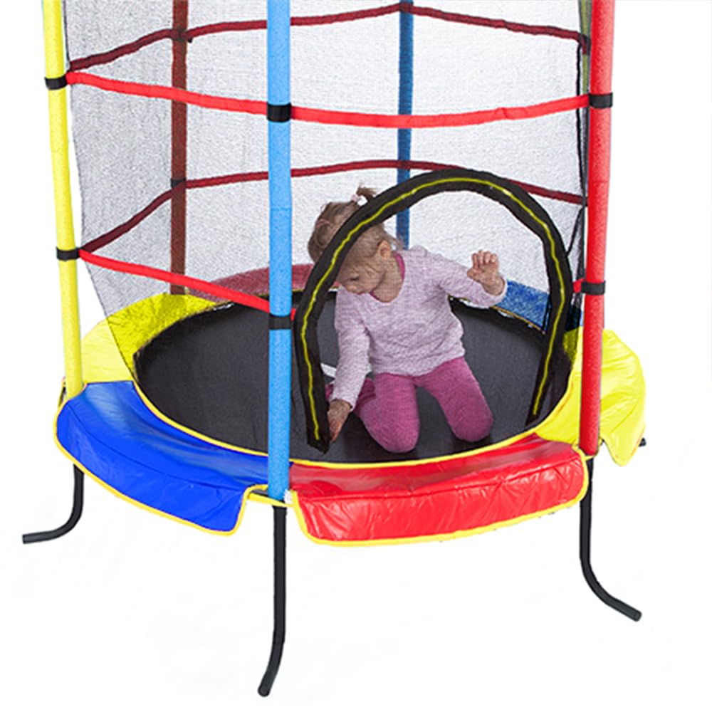 Ultrasport Jumper Trampolino Elastico per Bambini 140 cm I Tappeto Elastico Bambini da Esterno e Interno I Saltarello per Bambini con Rete di Sicurezza, Copertura e Kit di Montaggio