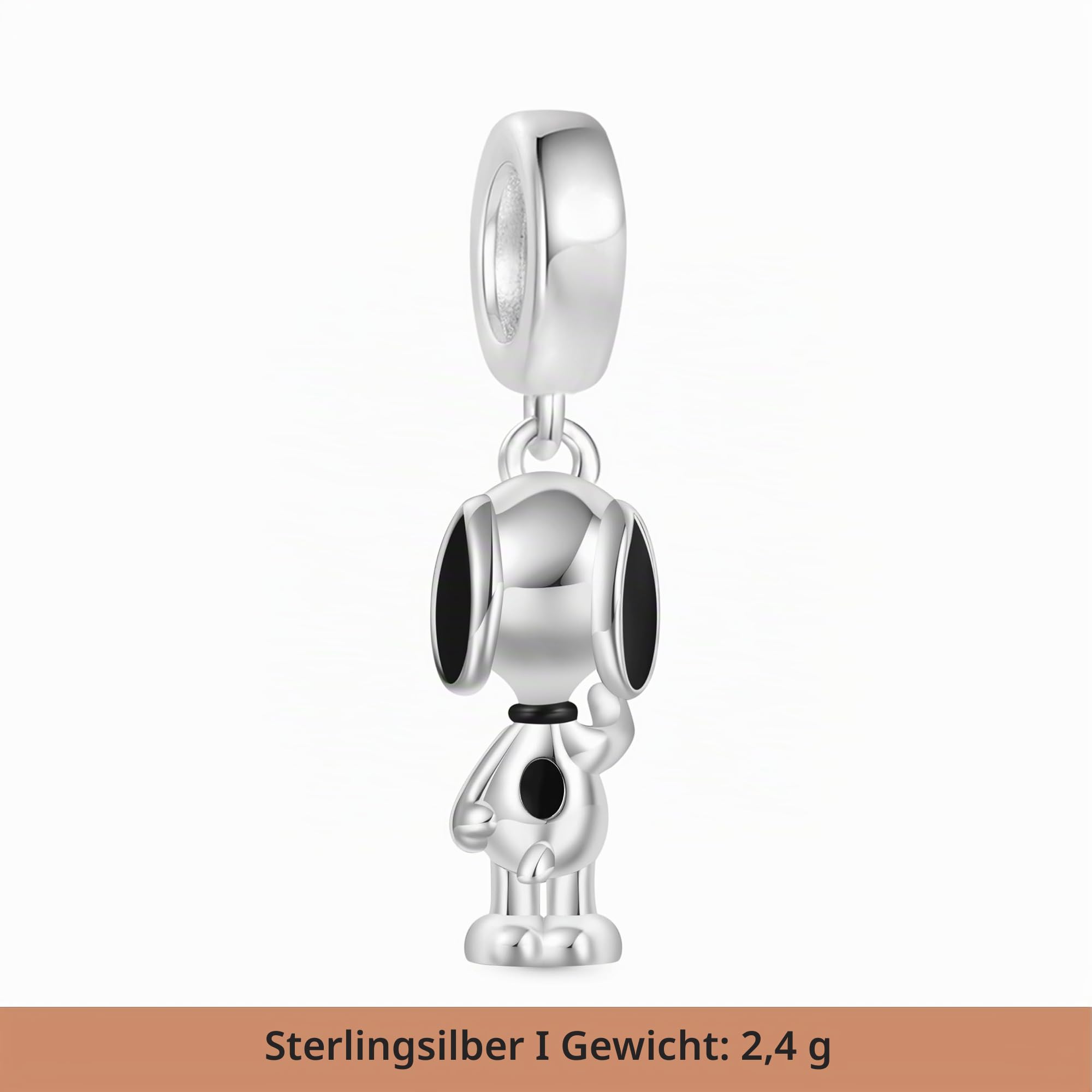 GNOCE Charm Anhänger Peanuts Stehender Snoopy Anhänger 925 Sterlingsilber Beads Charms für Frauen und Mädchen Schmuckgeschenk für Fans