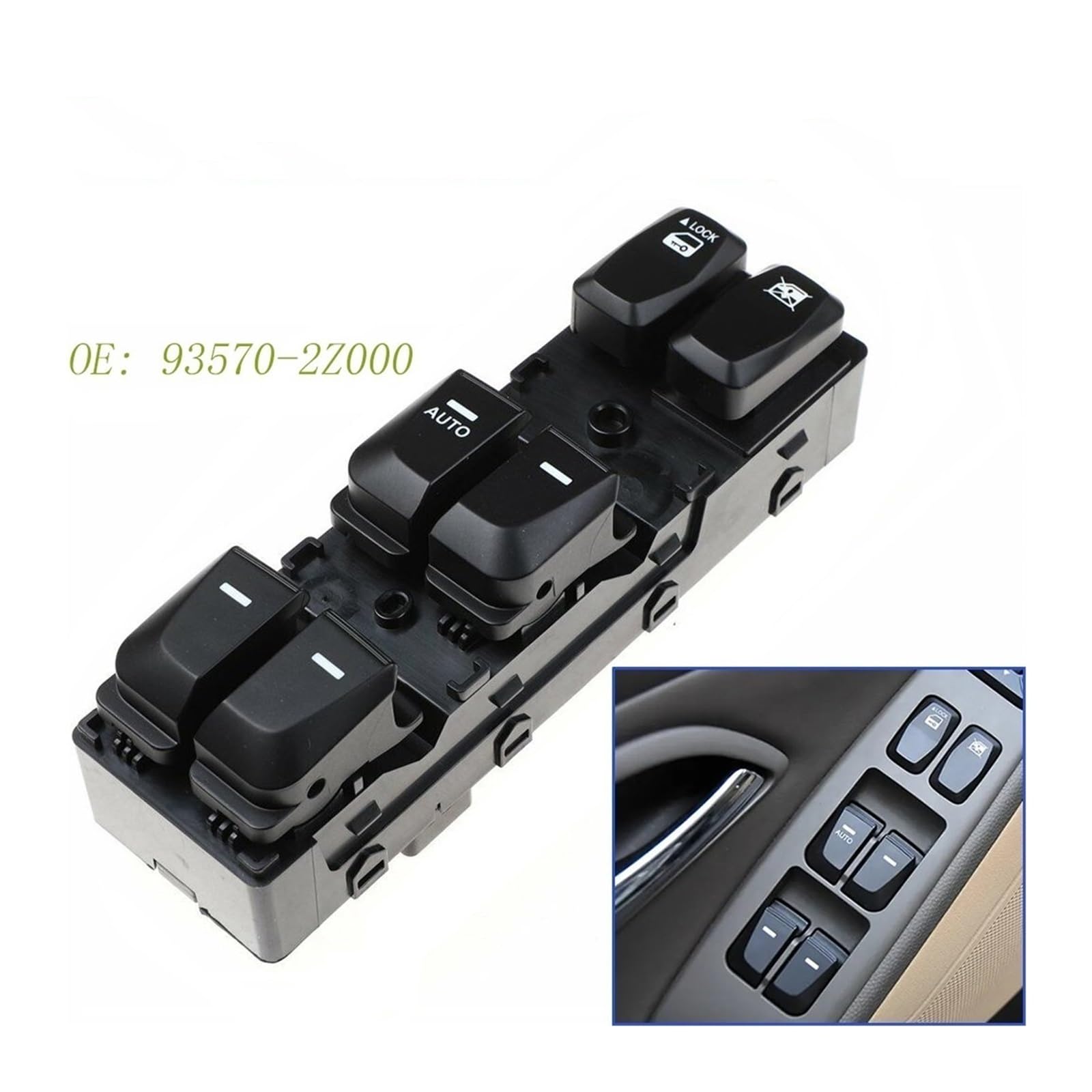 Interruttore di controllo del sollevatore elettric Lato anteriore sinistro Alimentazione per auto per interruttore finestrino principale per Hyundai IX35 2010-2015 93570-2Z000 93570-2S150 Interruttore