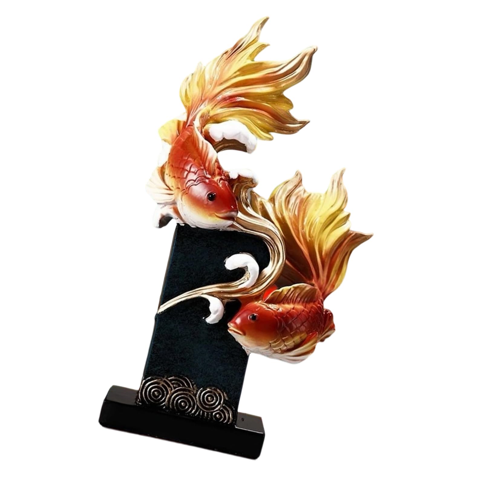 Hredyqw Wealth Shui Fish Statue Handmade Resin Sculpture For Home Offices Decoration And Prosperity