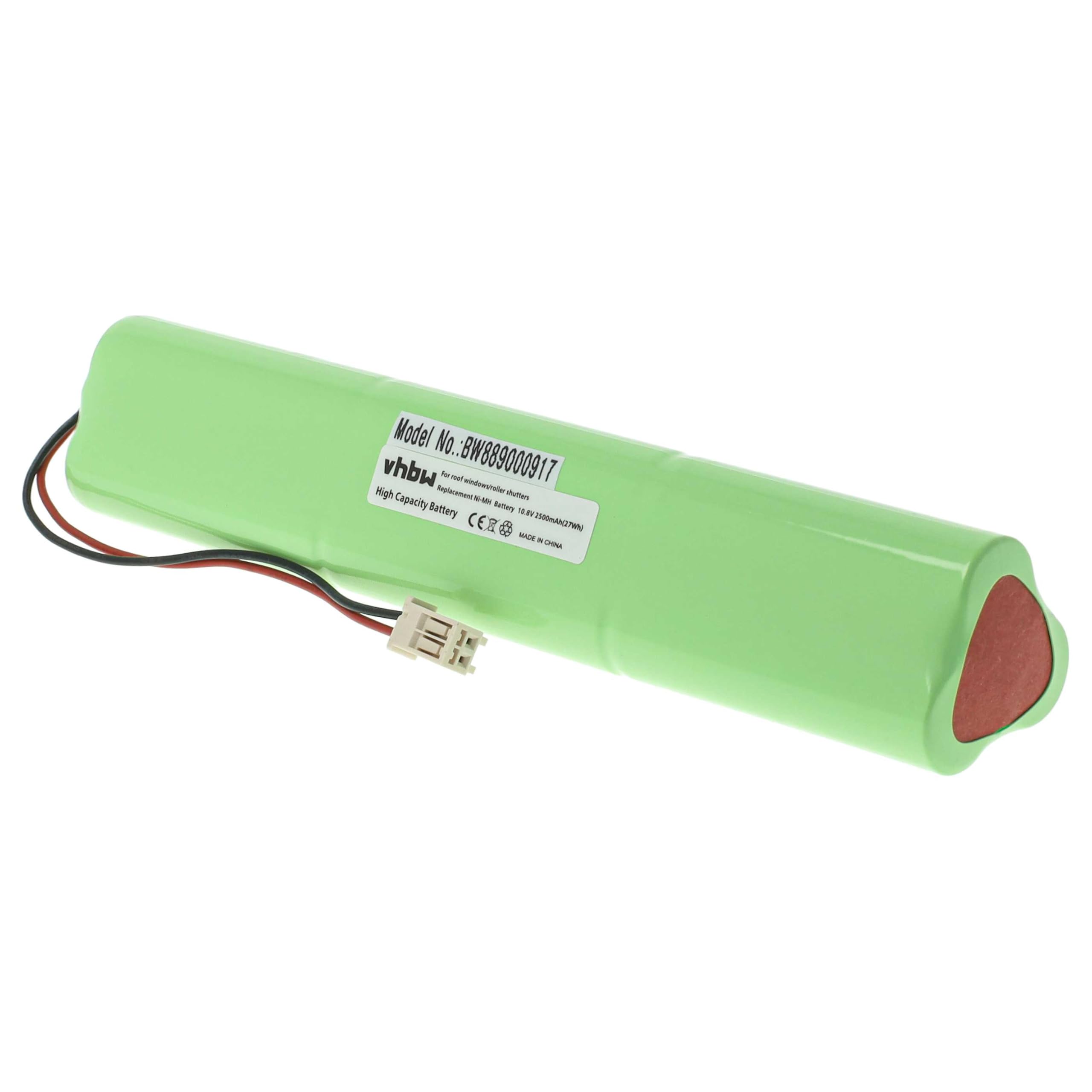vhbw 2 x akumulator zamienny do okien dachowych Velux 946930, 946933 do rolet dachowych (2500 mAh, 10,8 V, NiMH, z kablem)