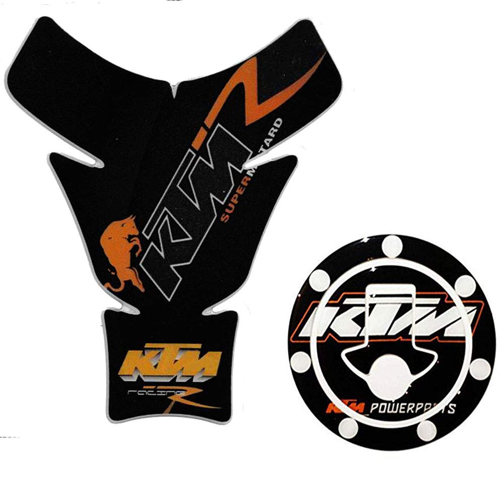 mk enterprises Reshma E-Shop Combo KTM Inspired Tank Pad PVC and for Duke/Rc 125/200/390 , Pack of 1