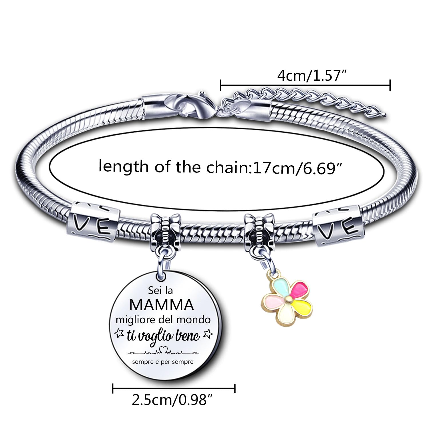 KJKJKJ Festa Della Mamma Regalo Mamma Bracciale Mamma Braccialetto Braccial Donna Regalo Festa Della Mamma Braccialetto Mamma Regalo Mamma Compleanno Regalo Anniversario Mamma Regali Natale