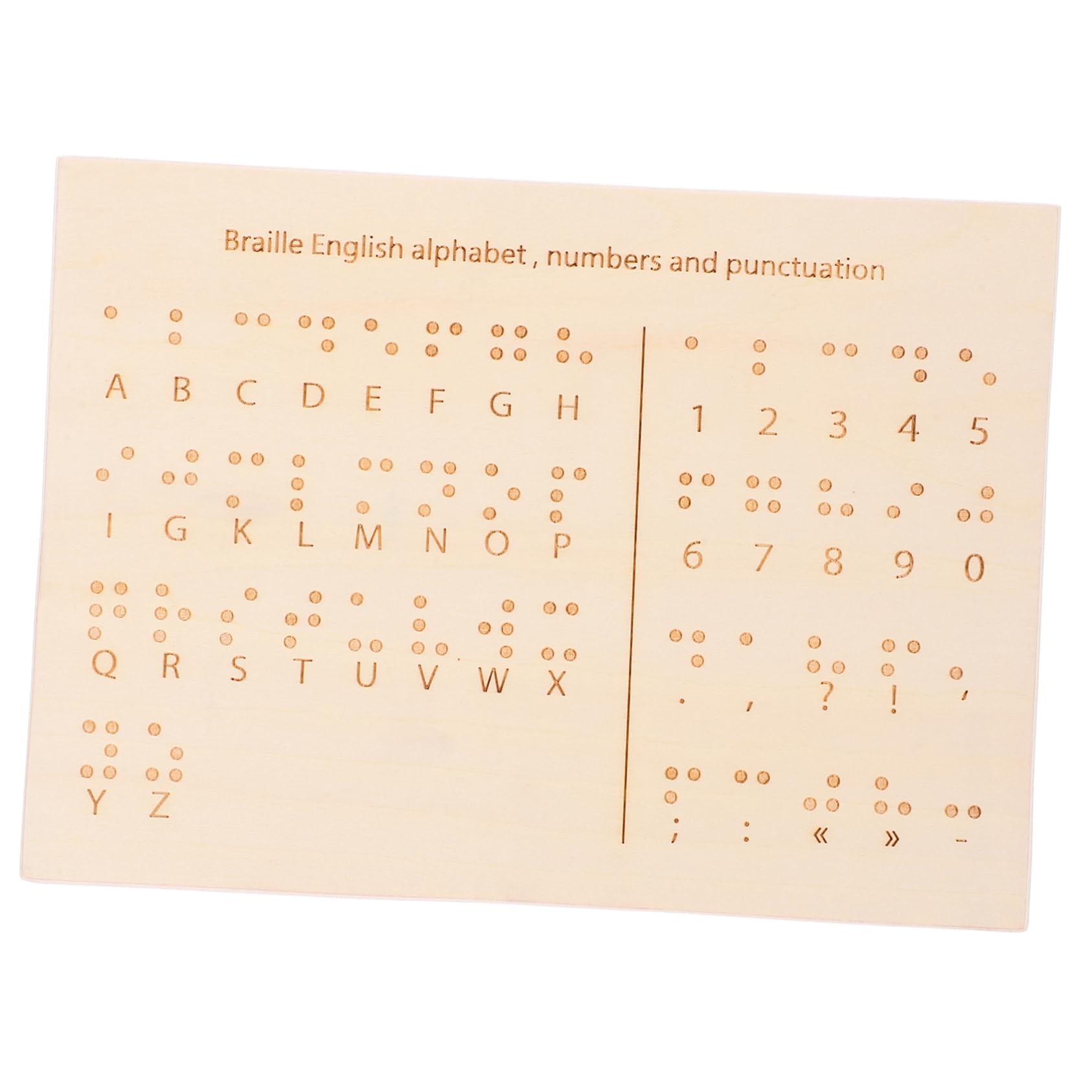 Tavola in Legno per Apprendimento Braille Design Leggero e Supporto alla Lettura Braille per Non Vedenti Uso Educativo