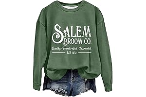 Chic and Spooky: Halloween Sweatshirt for Women with Salem's Magic