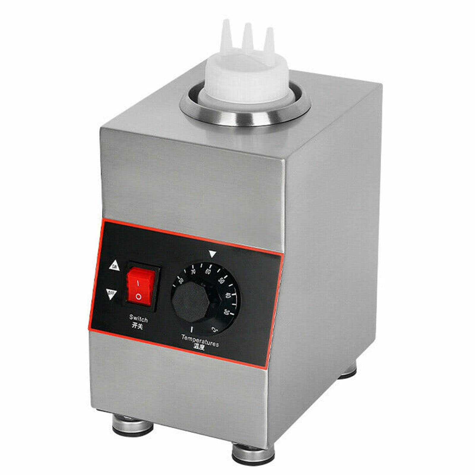 Distributeur de sauce électrique en acier inoxydable, 220 V, capacité 650 ml, pour les entreprises commerciales, la restauration et la maison, chauffe-sauce idéal pour un plaisir continu