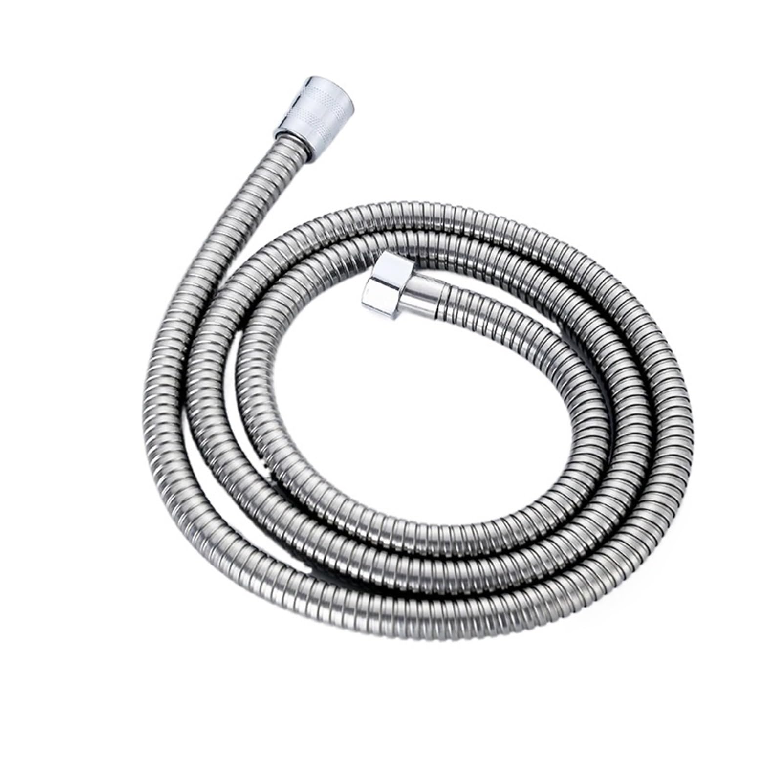 Mmzrukywv Silver 1.5/2M Black 304 Flexible Shower Hose Long Bathroom Shower Water Hose Extension Plumbing Pipe Pulling Tube Bath Accessories(,200Cm)