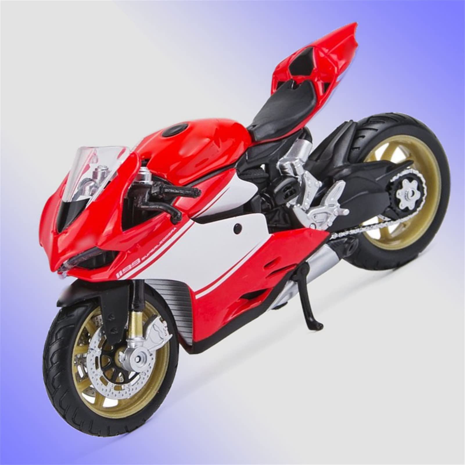 Modellini di Moto in Scala 1/18 Red & White Diecast Moto Giocattolo da Corsa in Miniatura per Collezione Regalo per D&ucati 1199 Superleggera