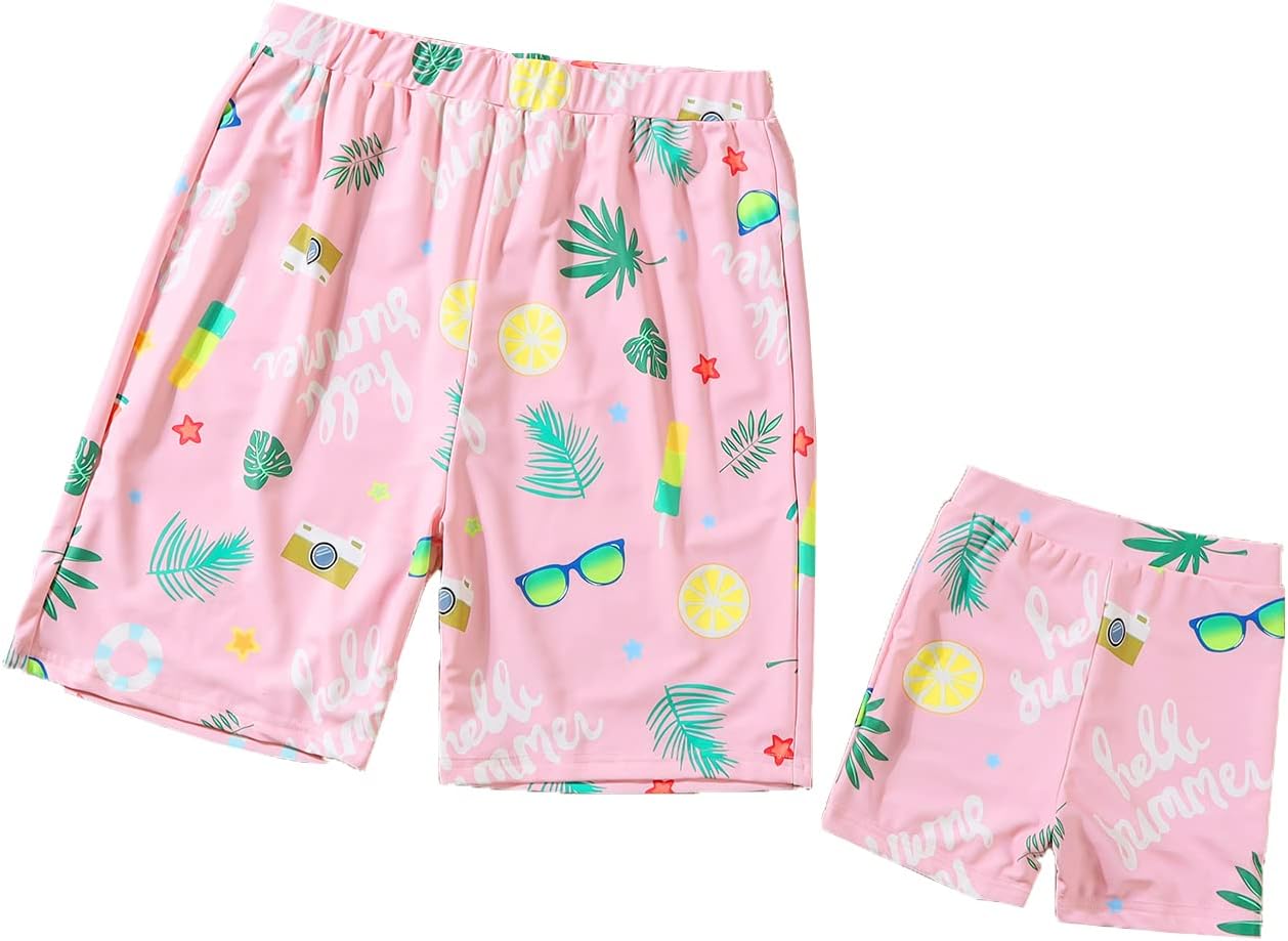 Family Matching Bathing Suits Mother Girls Father Son Swimsuit Couples Swimwear Swim Trunk Beachwear