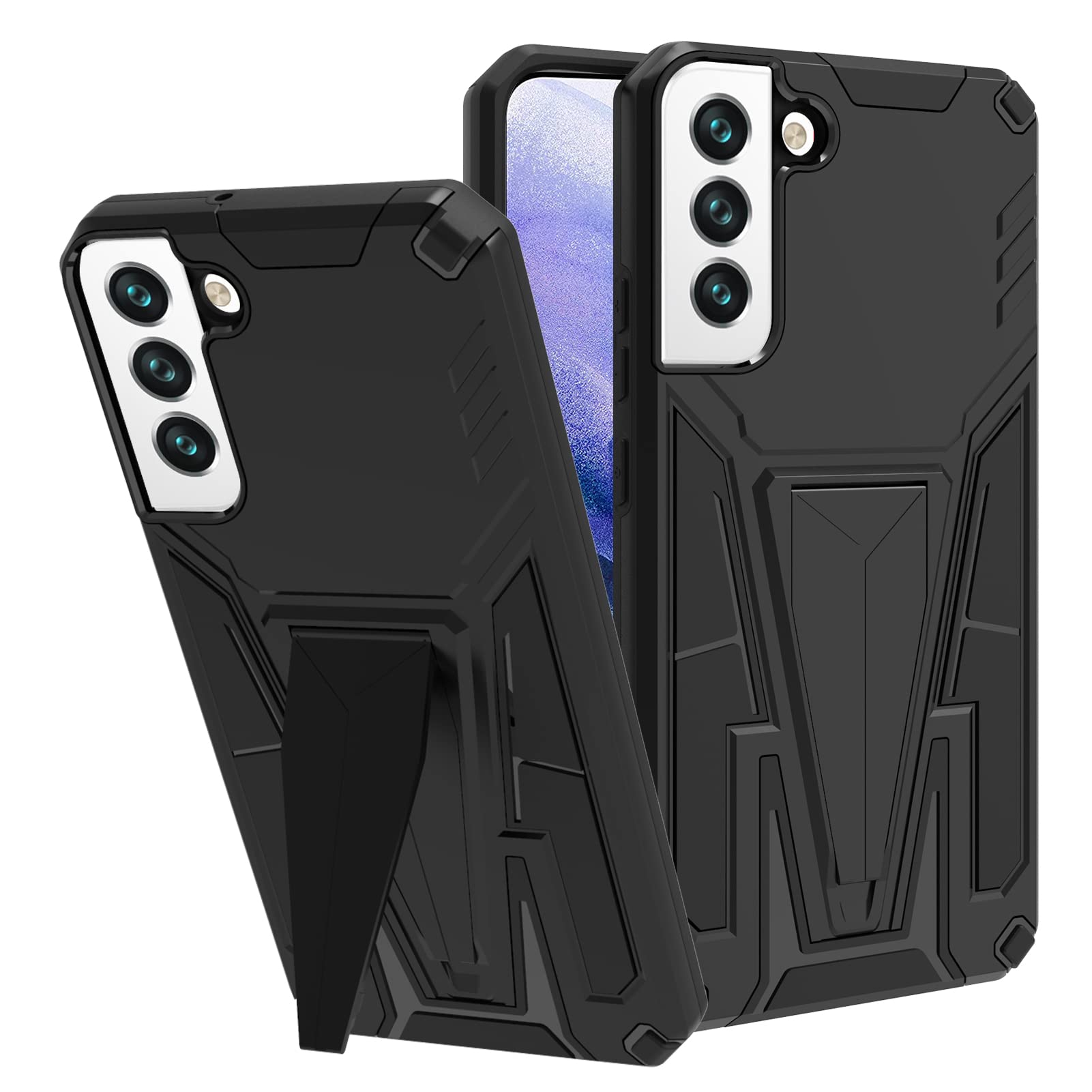 Photo 1 of AIGOMARA Bracket Case for Samsung Galaxy S22 Plus Case (2022) Magnetic Kickstand Holder Design Heavy Duty Military-Grade Shock-Absorbent Protective Hard PC Back Cover - Black Samsung galaxy S22 plus(Black)