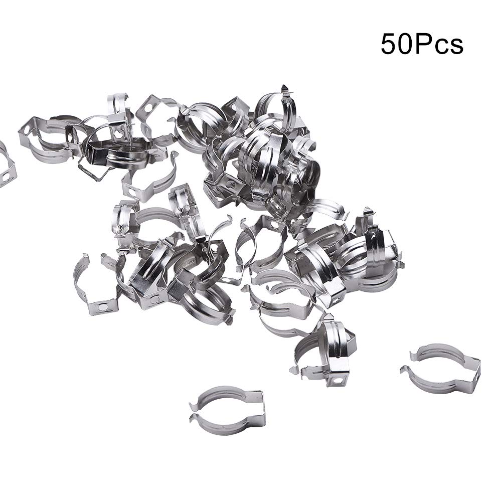 Bettomshin T8 U Clips Holder Bracket, Stainless Steel Lamp Holder for 8Ft LED Lights Mounting Led Fluorescent Tube Replacement Pipe Clamps to Prevent Sagging 50 Pack: Industrial & Scientific