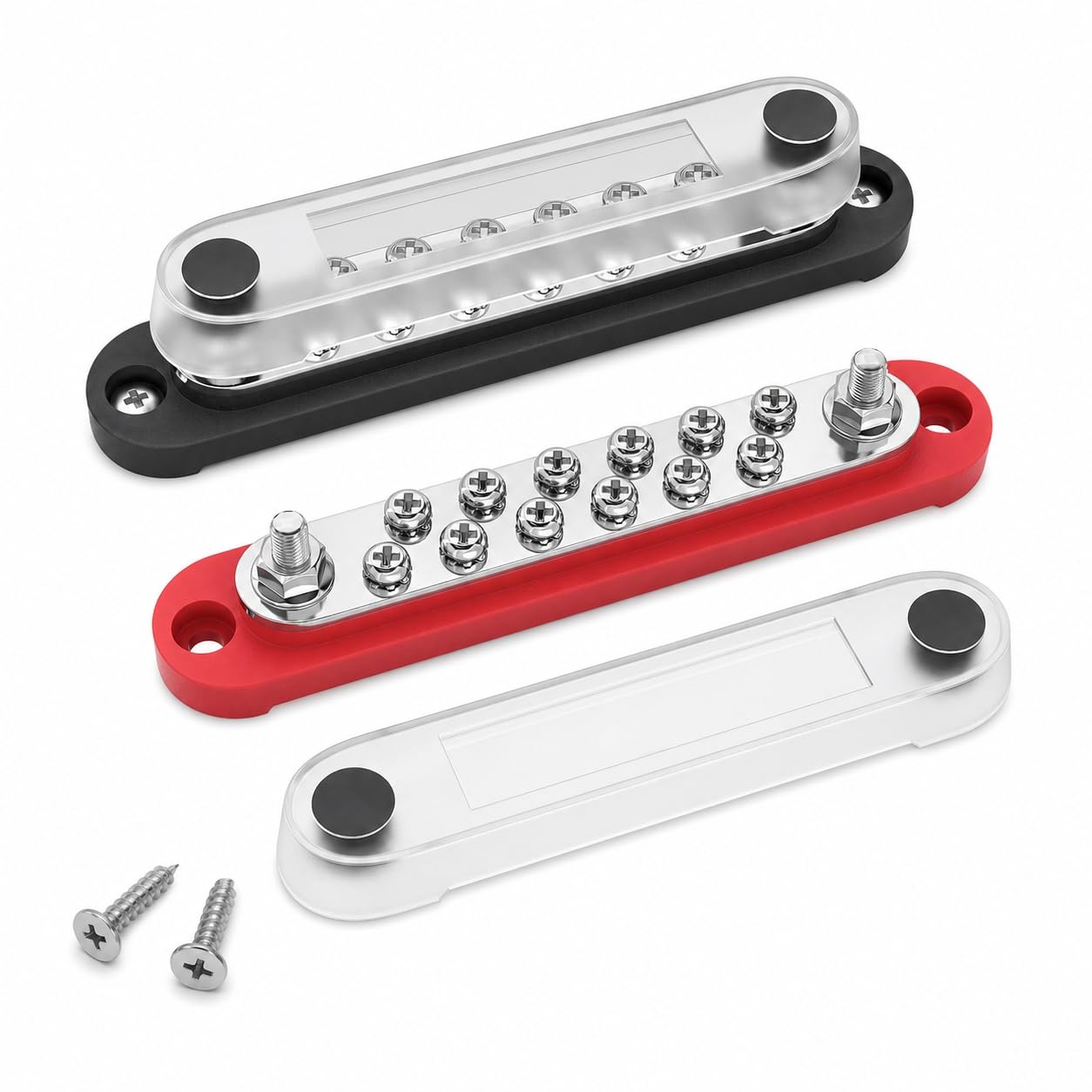 Bus Bar 12V 150A Power Distribution Block 2M6+12M4 Terminals 2Pcs