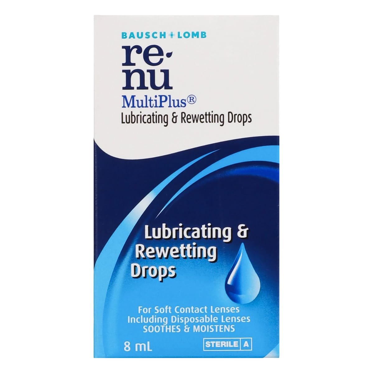 Bausch + Lomb ReNu Rewetting Drops for Contact Lenses 8ml (Pack of 1)