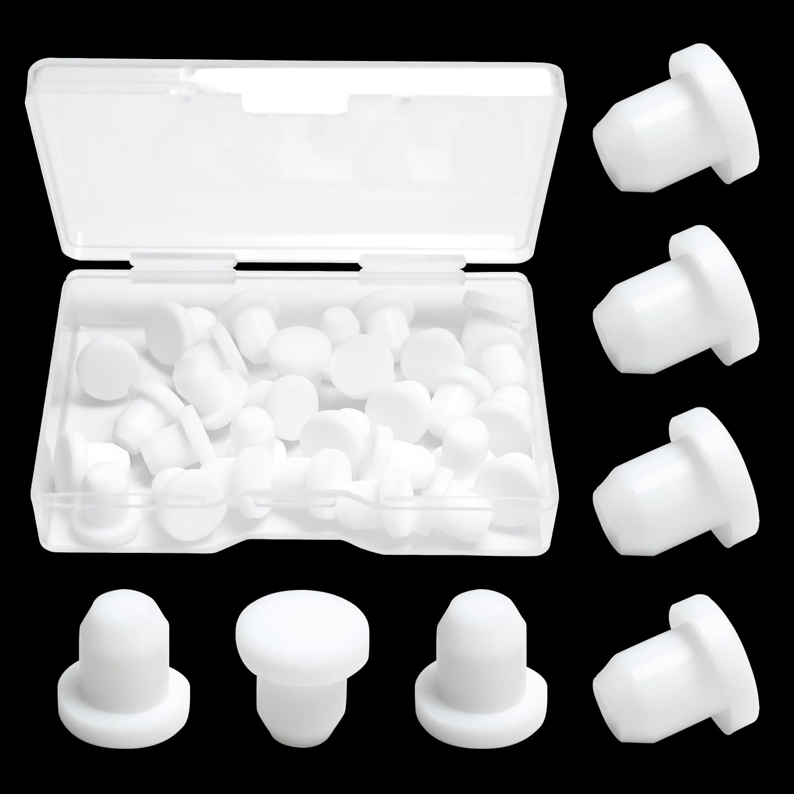 30 Pcs 6.5 mm/0.26 in Silicone Rubber Plug for Small Round Holes
