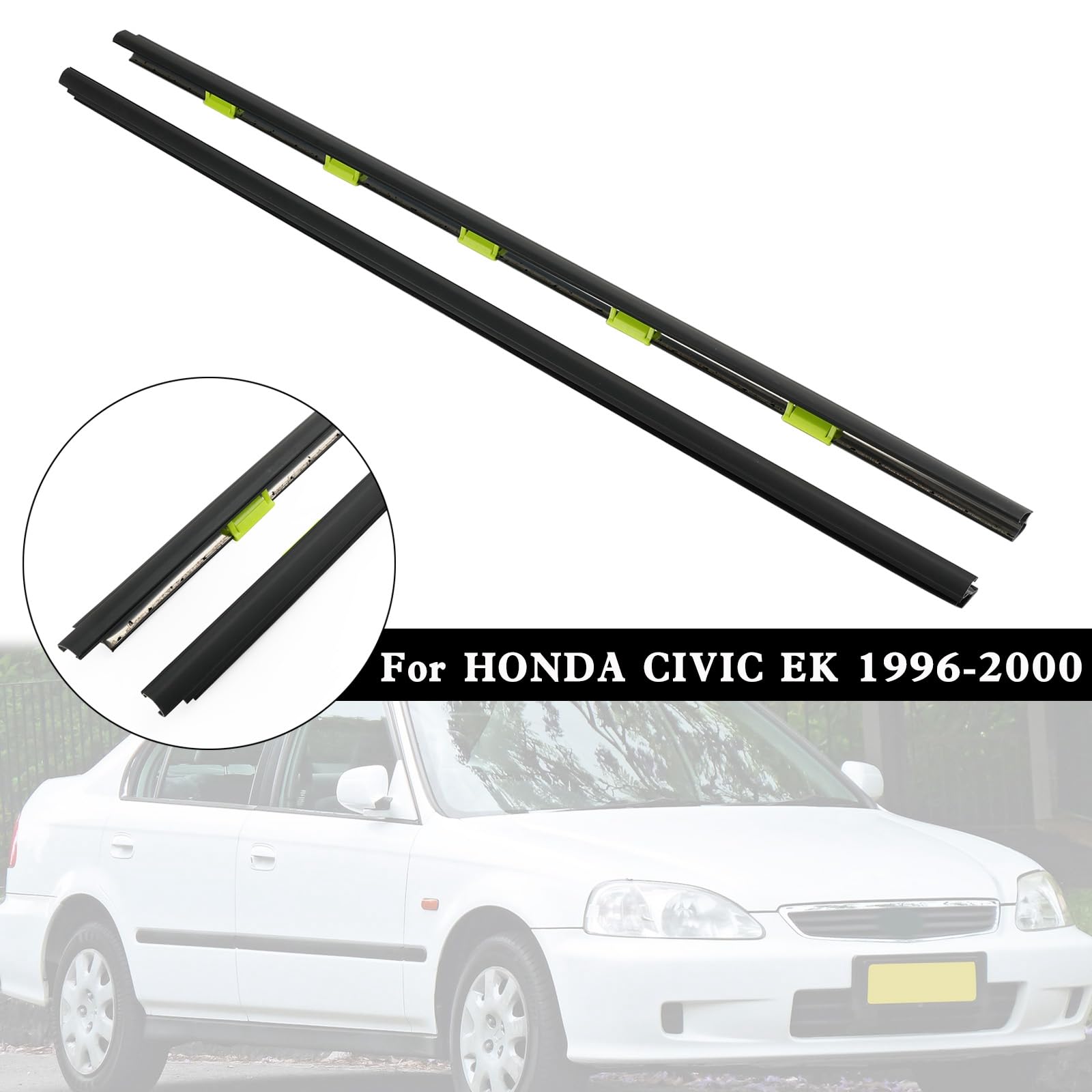 L+R Door Window Weather Molding 72410-S03-003 Apto para Honda Civic EK 1996-2000