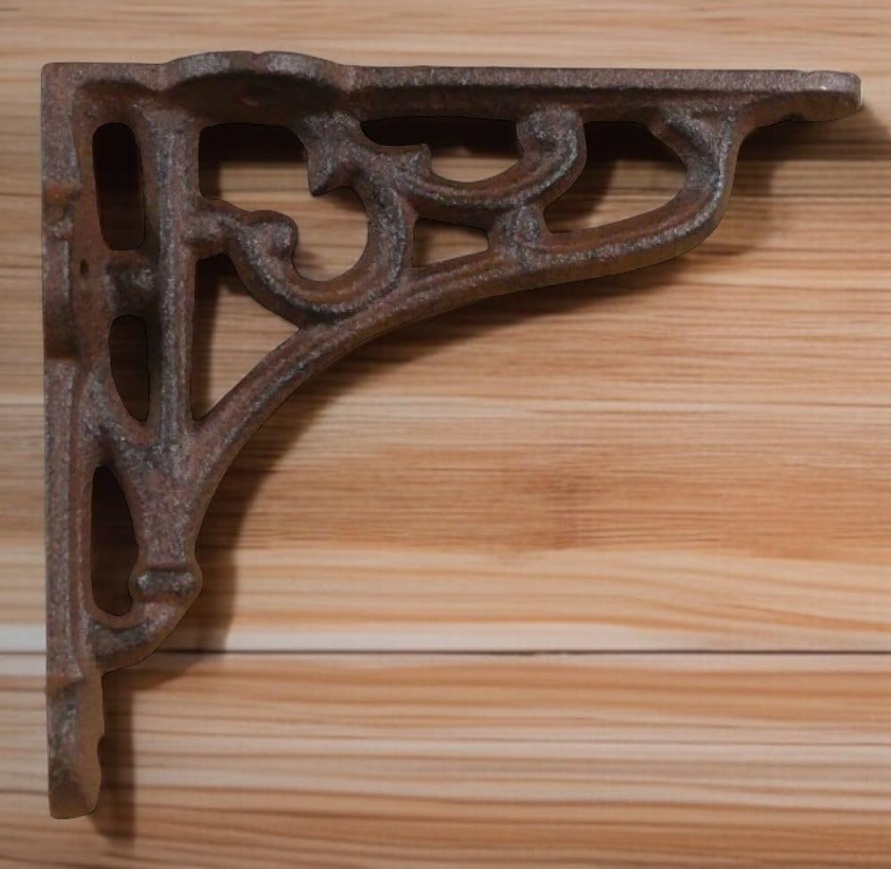 2 Antique Style Shelf Brace Wall Bracket Cast Iron Brackets Small 4 1/8" X 3 5/8