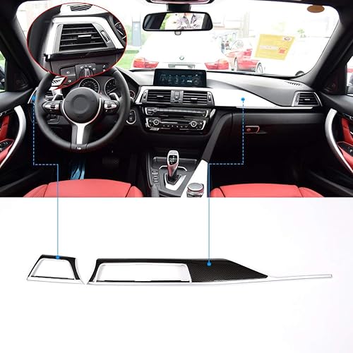 YIWANG Cubierta de panel de decoración de consola central de ABS estilo fibra de carbono, 2 piezas para BMW Serie 3 F30 2013-2019 Accesorios de