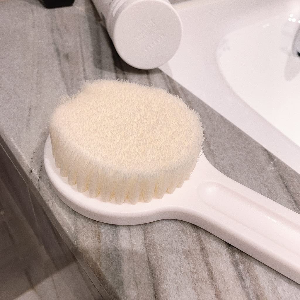 Cepillo para la Piel Cepillo de baño Blanco Simple, Cepillo para Frotar la Espalda con Mango Largo Antideslizante, Las Personas Mayores limpian Sus cuerpos con Facilidad