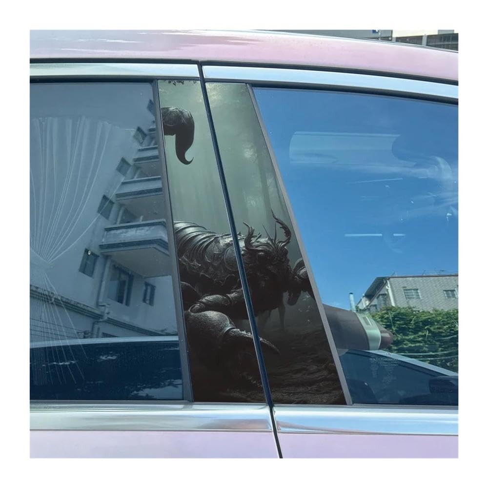 Body Parts 2pcs Car Center Pillar Sticker Creative Scorpion Auto B-Pillar Waterproof Protective Film(I)
