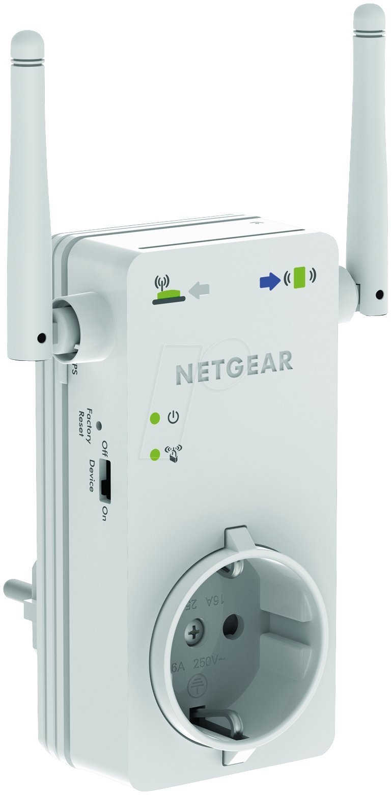 Netgear WN3100RP-100PES N-300 WLAN (Repeater) (300 Mbps, LAN Port, WPS, integrierte Steckdose)