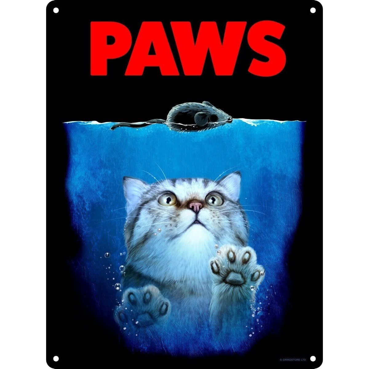 Grindstore Nc Paws Mini Tin Sign 15X20cm Metal Decorative Signage