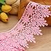 GXTIZAS Lace Trim 5 Yards Wide Venise Lace Ribbon Embroidered Edge Trim for Sewing Crafts Pillow Case (Pink