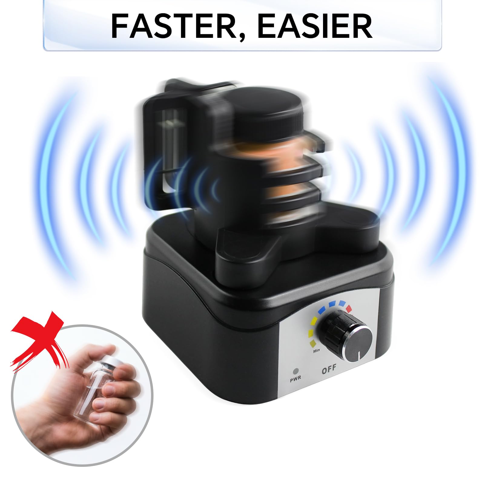 Mini-Wirbelmischer, Freihändiger Farbmischer mit Einstellbarer, Für Labor, Nagellack, Pigmente | Geschwindigkeit (500–3200 U/min), Geeignet für 10–100 ml Acrylfarben, Geräuscharm