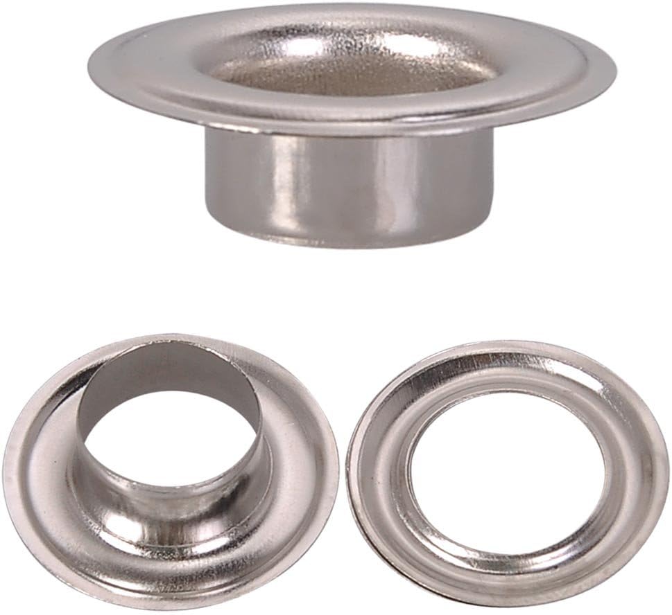 Yescom 1000 Sets of Grommet Kit 3/8 inch 9.5mm Size #2 Eyelets and Washers Nickel for Hand Press Workshop Apparel Leather Printing Scrim Banner Sign Poster Tarp YES0378