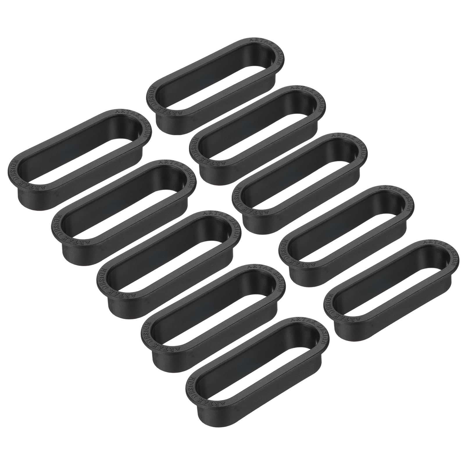 PATIKIL 4 Inch Oval Desk Grommet, 10 Pack Plastic Wire Hole Storage Cable Grommet Management for Office Home Black