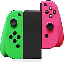 Zdigood Switch Controller Compatible with Switch/Lite/OLED, Wireless Controller Gamepad with Dual Vibration/6-Axis Gyro/Wake up Function-Pink & Green