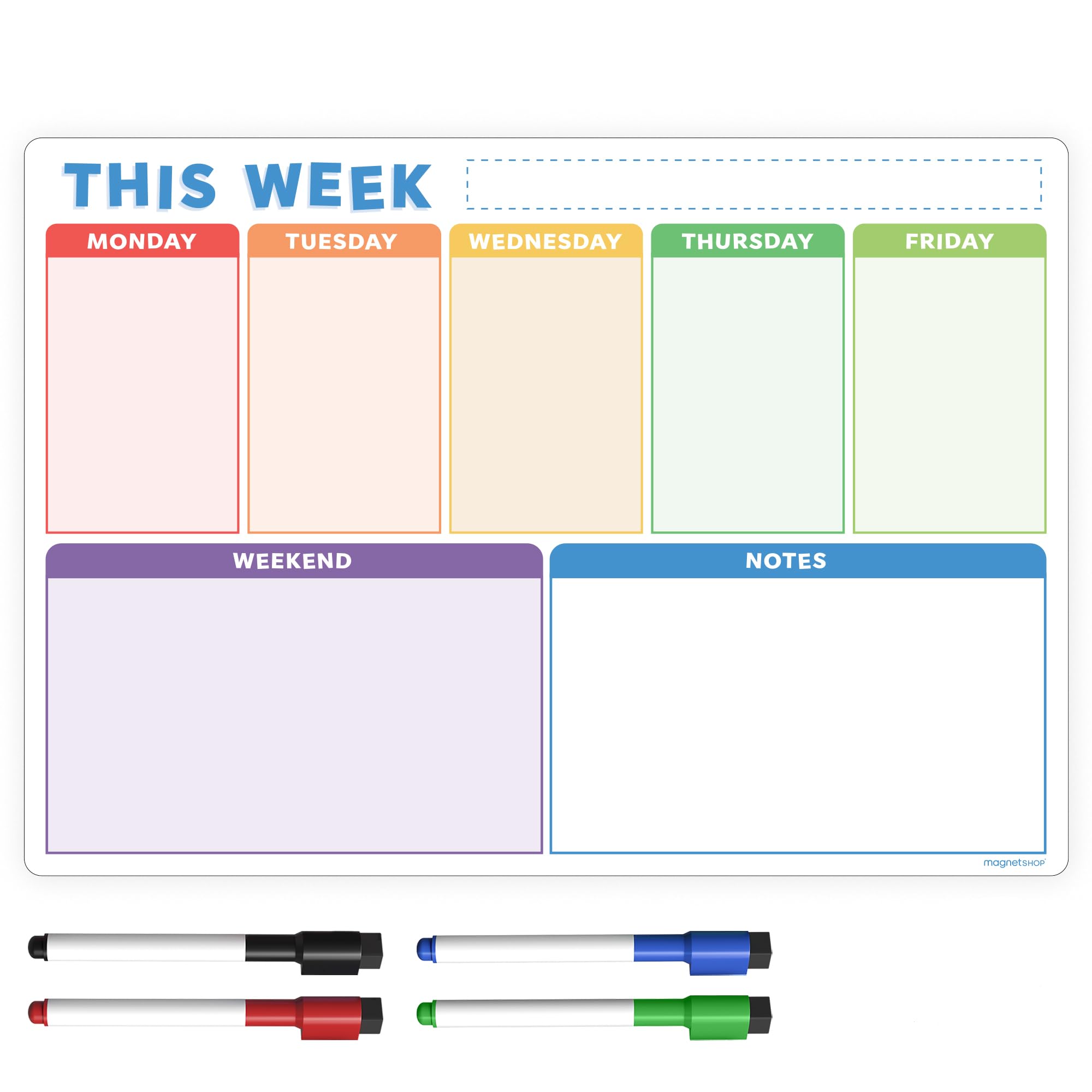 TMS Magnetic Monthly Calendar, Weekly Planner and Daily Organiser for School, Home and Office | Track Chores, Homework, Meetings, Appointments