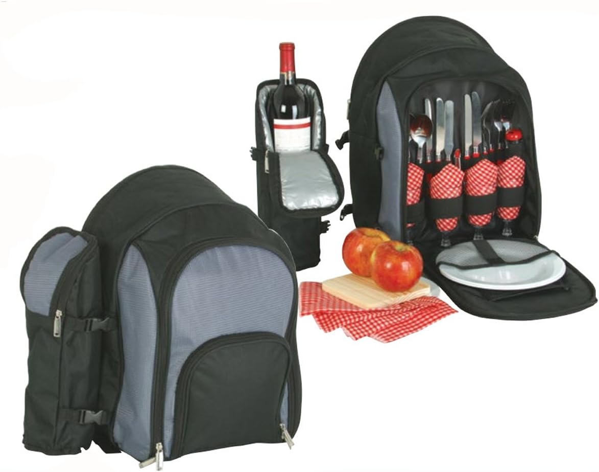 Deluxe Picnic Backpack Set for Two or Four (Deluxe Backpack for 4)