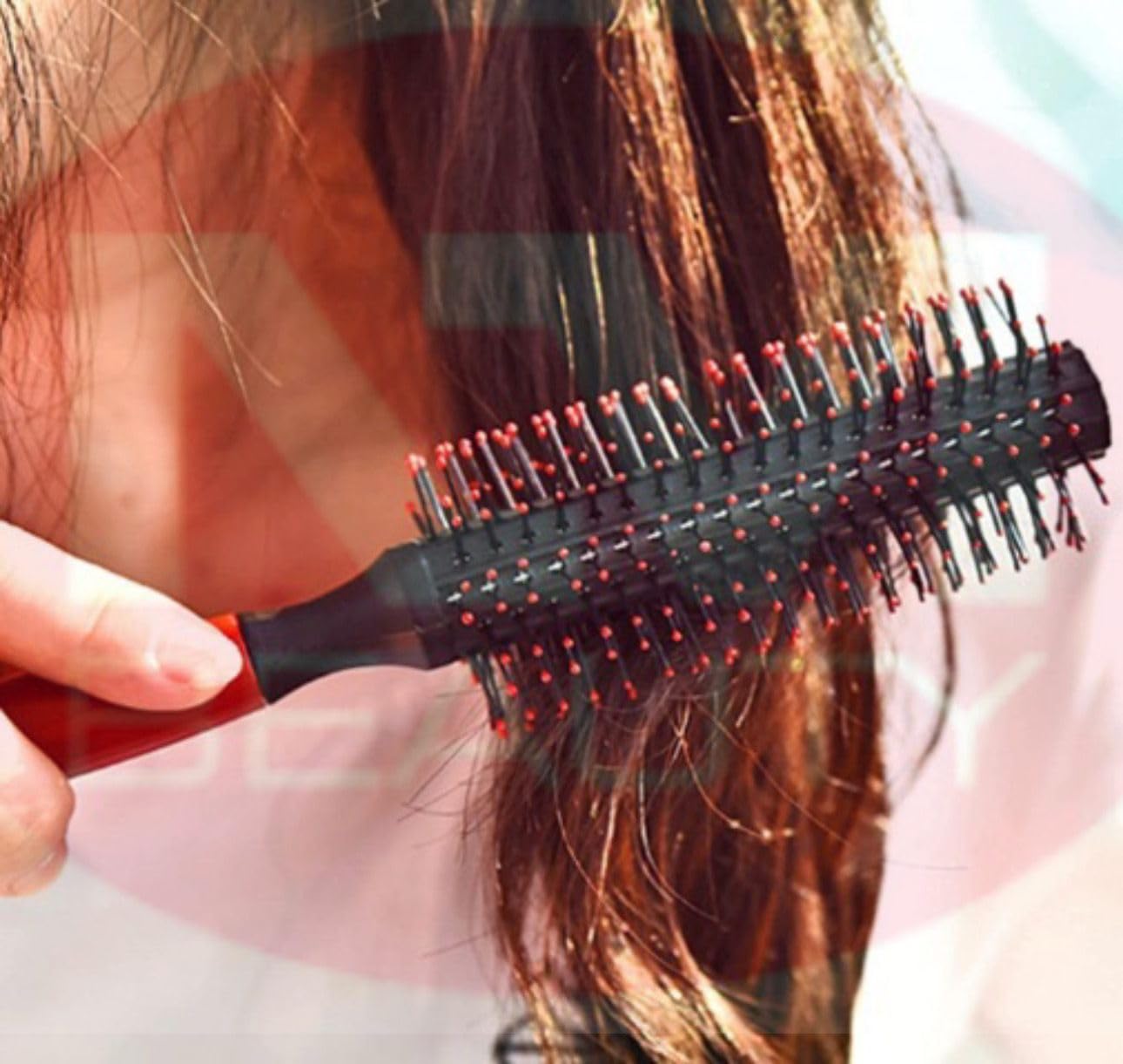 NM Beauty Professional Anti-Static Hair Brush, Curl and Dry Roll Brush for Blow Drying Hair Styling Tool, Red (Pack of 2) - Image 4