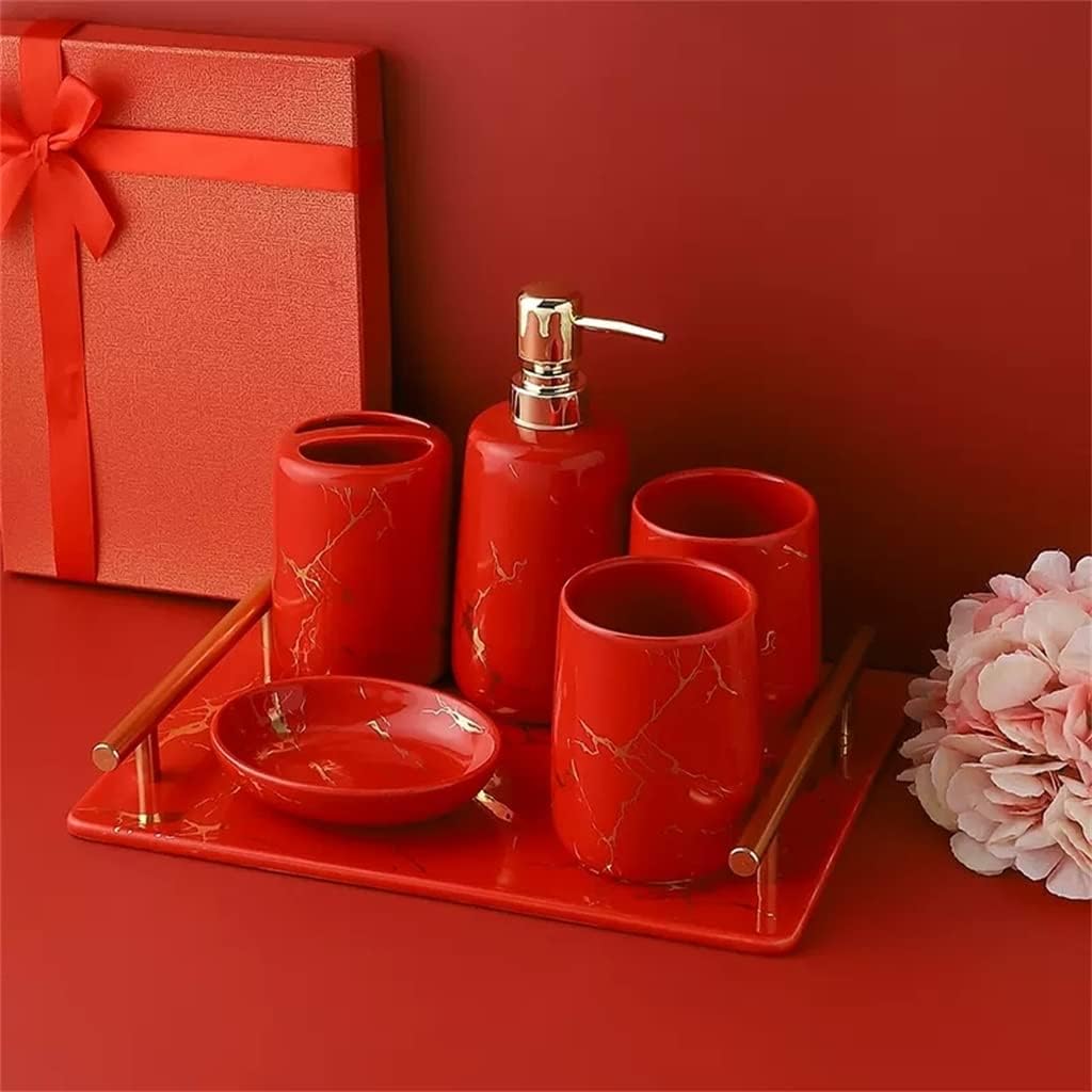 Marriage Newly Married Housewarming Gift Ceramic Bathroom Five-piece Wash Set Supplies