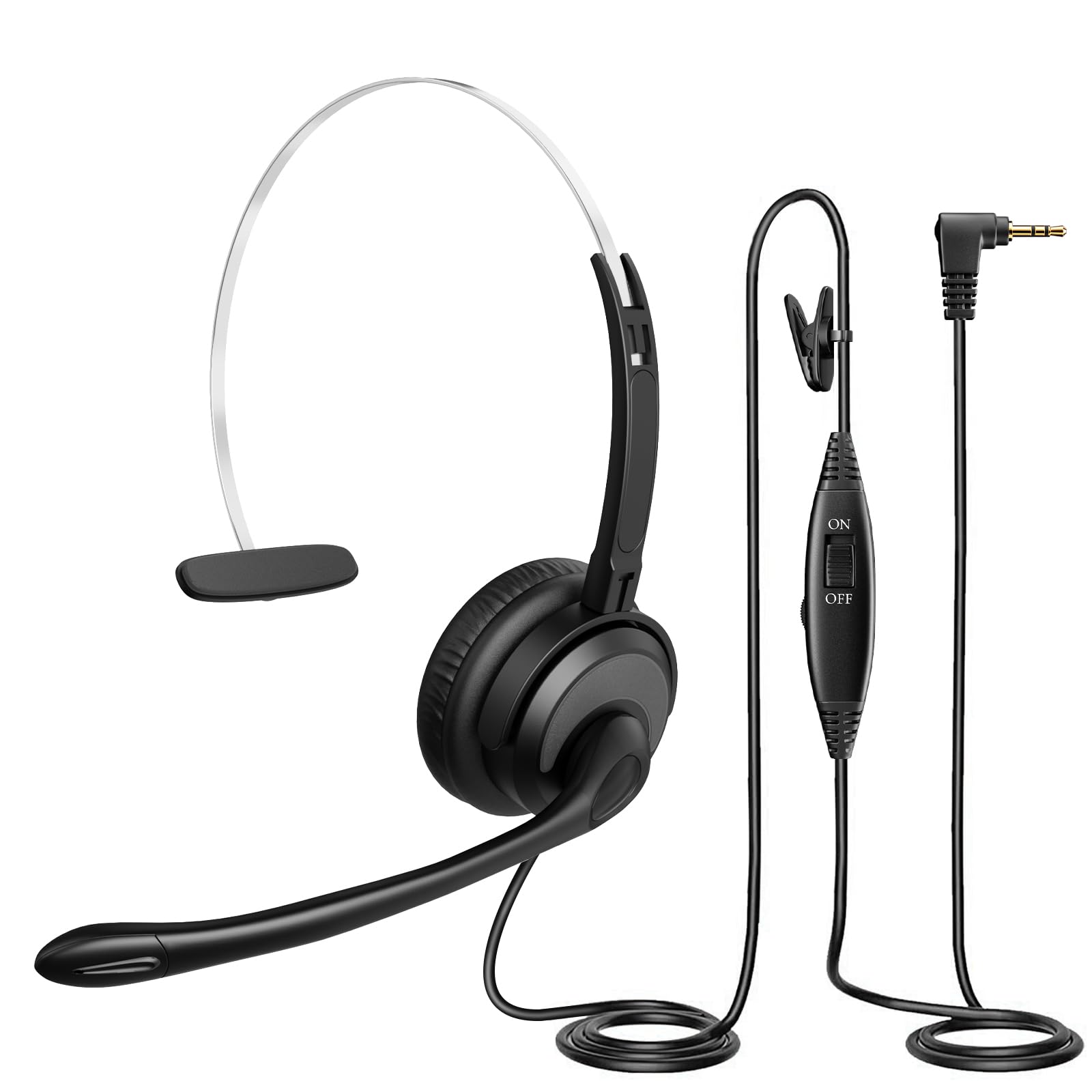 Voistek Phone Headset for Office Phones with Noise Canceling Mic  Mute Switch, Telephone Headset for Landline Phones Office Call Center