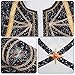 Girls 3 Piece Idol Singer Rumi Costume Kids Golden Set with Star Emblem Chain Graphic Demon Cosplay Hunters Costume for Kids Halloween Costumes Performance EN178L