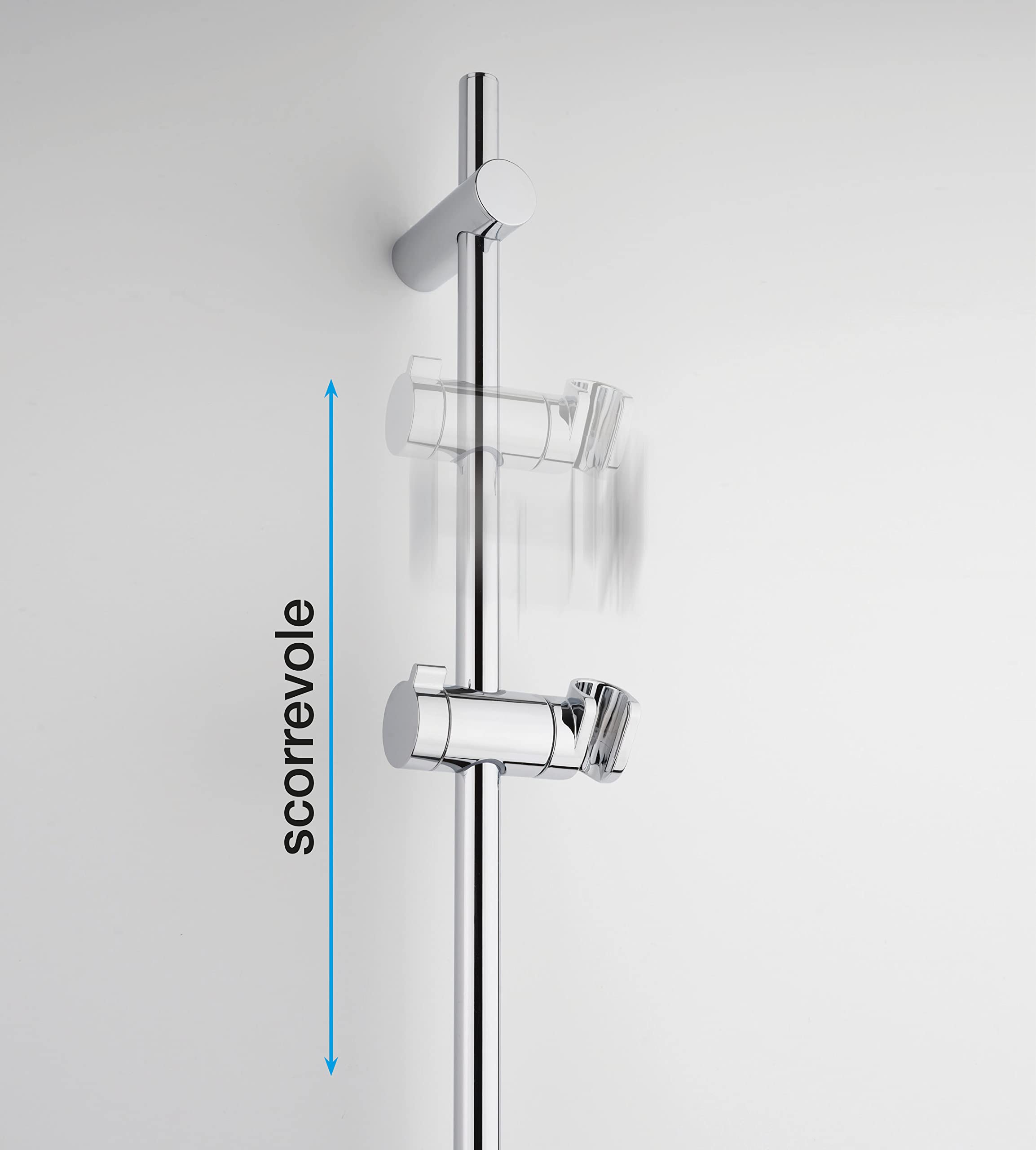 SwissWave - Kit Asta Doccia Reno 700mm con Doccetta 3 Getti e Flessibile 1600mm - Asta Acciaio Inox - Fissaggi Murali Regolabili - Installazione Semplice e Design Moderno - Argento/Cromo