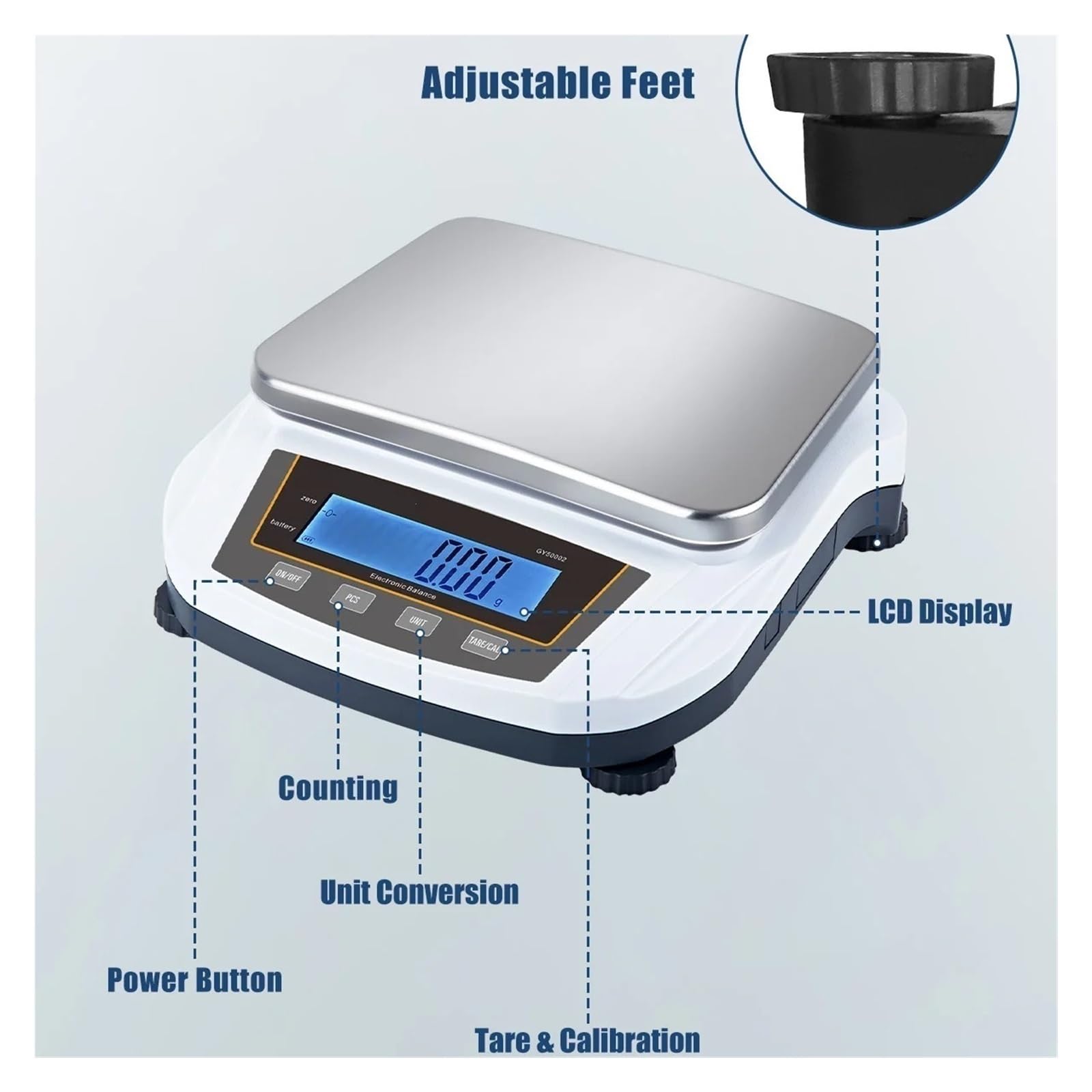 Báscula De Precisión For Joyería, 0,01 G, Balanza Analítica Electrónica Digital De Laboratorio, Báscula De Cocina Pesaje De PrecisióN(2000g 0.01g)