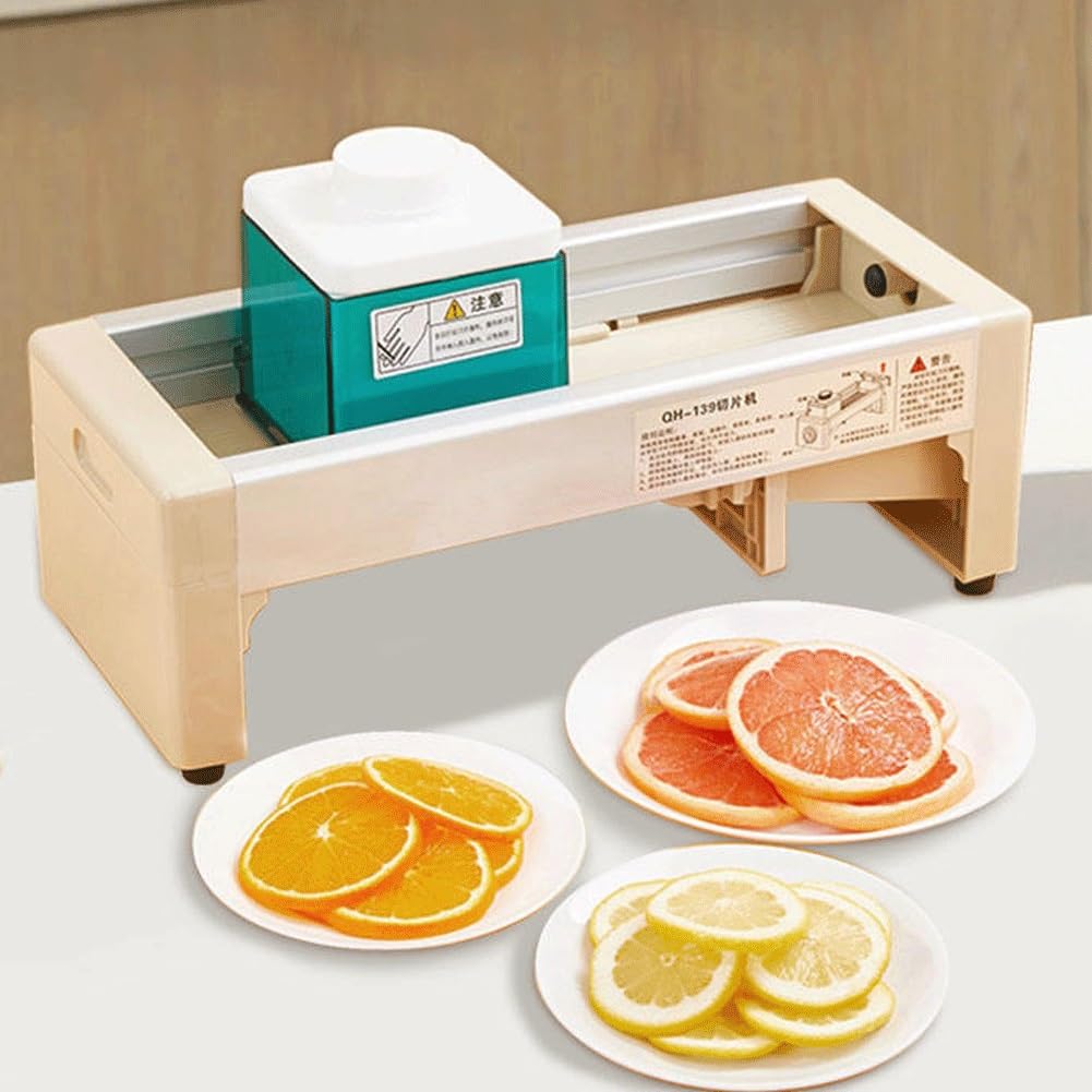 XNZJHPP Manual Vegetable and Fruit Slicer, Manual Lemon Slicer Cutters Machine, 1-10mm Adjustable Thickness Mandoline Slicer, Vegetable Slicer, Manual Potato Tomato Slicing Machine for Home