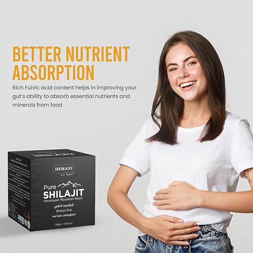 Miniatura 5 de Hemani Resina Shilajit pura del Himalaya (asfalto) 1.76 oz  Hierba adaptogénica de calidad premium para vitalidad, energía y bienestar, apoya la