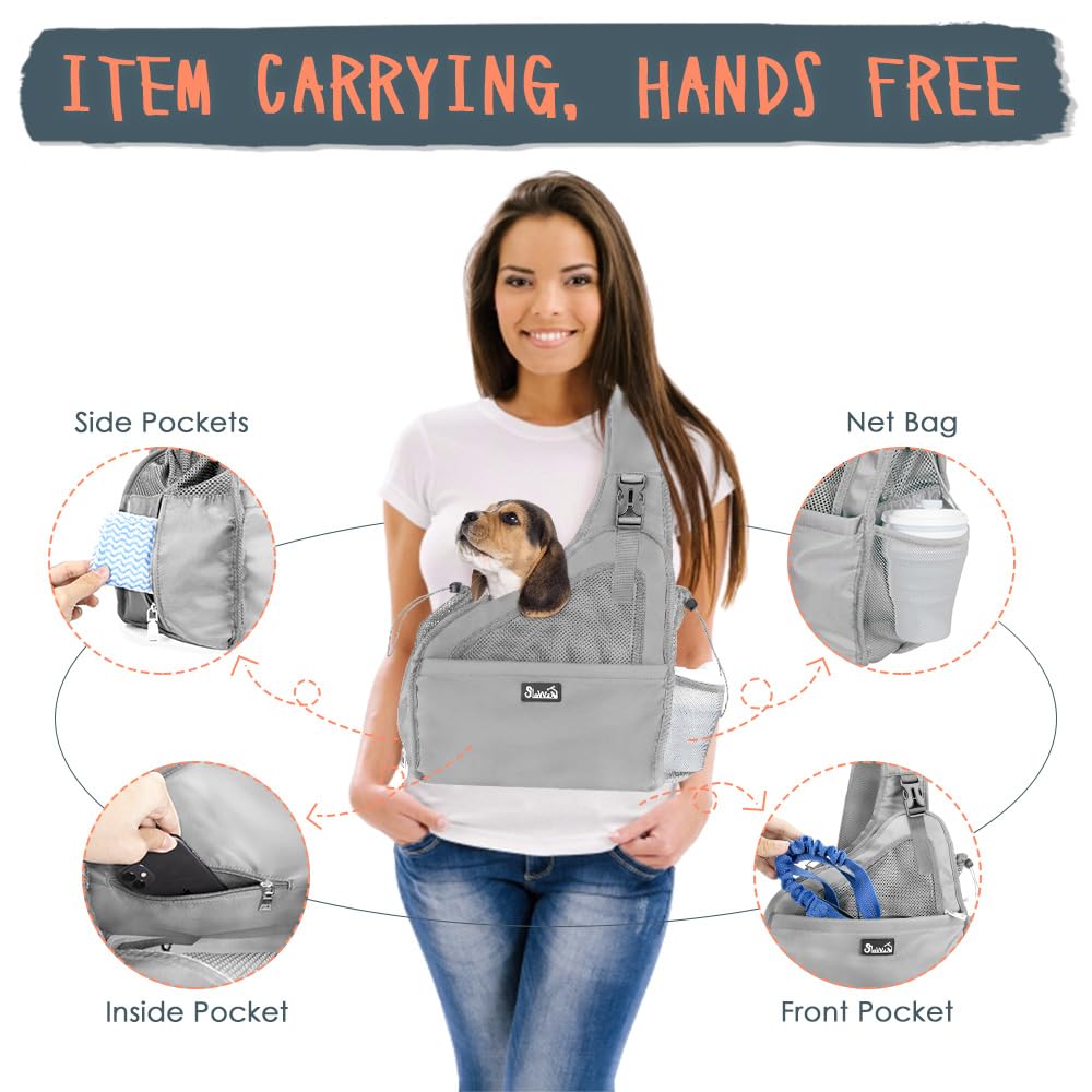 Eyein Pet Puppy Sling Carrier, Up to 6 lbs Hand Free Cat Dog Papoose - Image 3